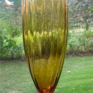 Empoli style 16.5 inch Amber Glass Vase
